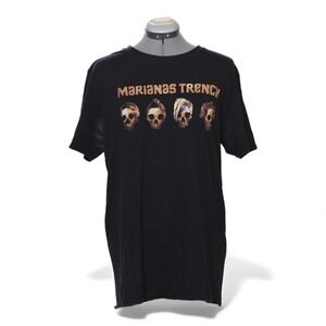 Mariana Trench Band T Shirt Mens Large Black Skull Graphic Tee Gildan Softstyle